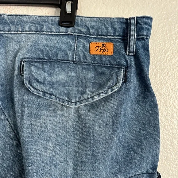 PRPS Indigo Miyagi Patchwork Cargo Denim Jeans Noir Bruised Never Broken Size 38